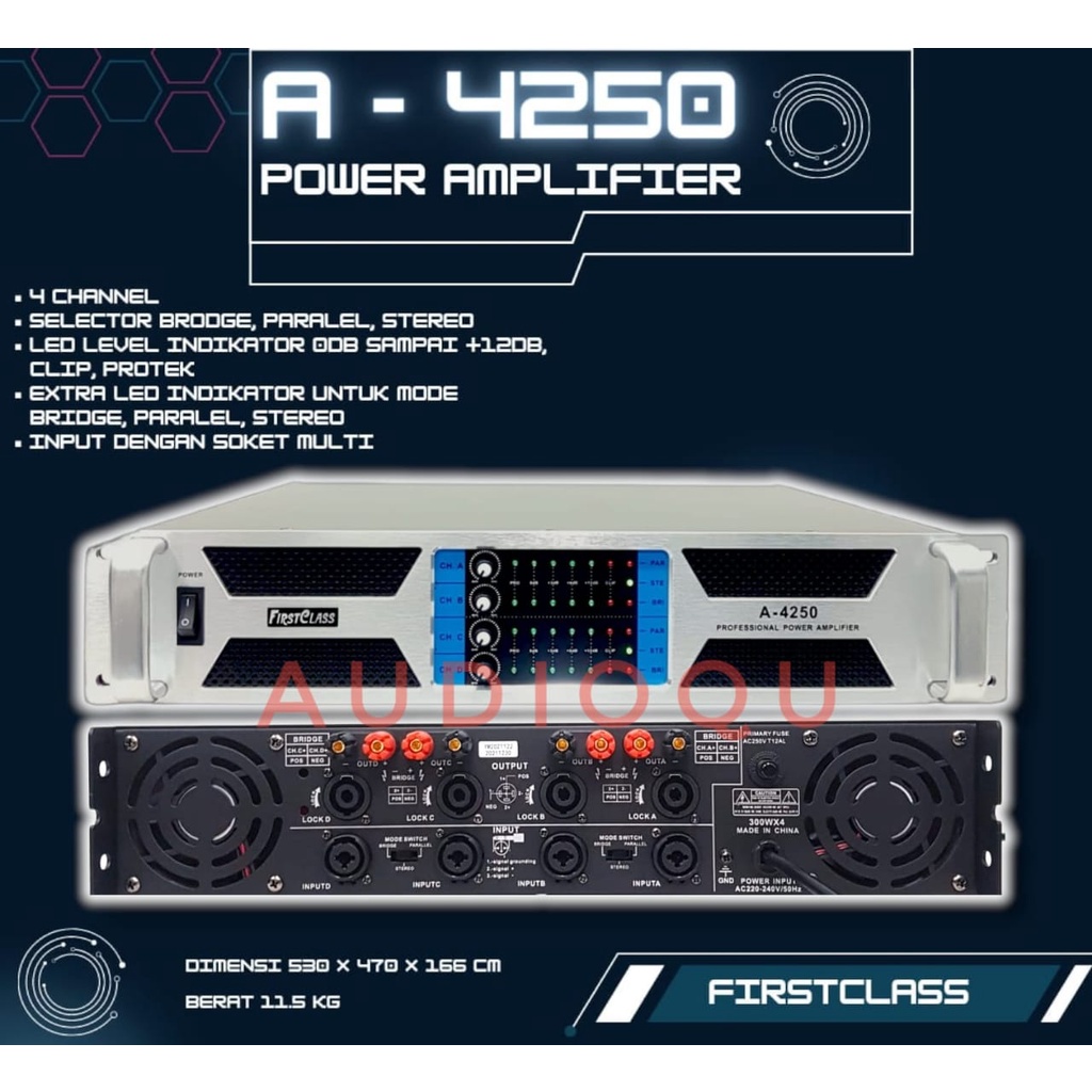 POWER AMPLIFIER FIRST CLASS FC A4250 FIRSTCLASS FCA 4250 4CH FCA4250