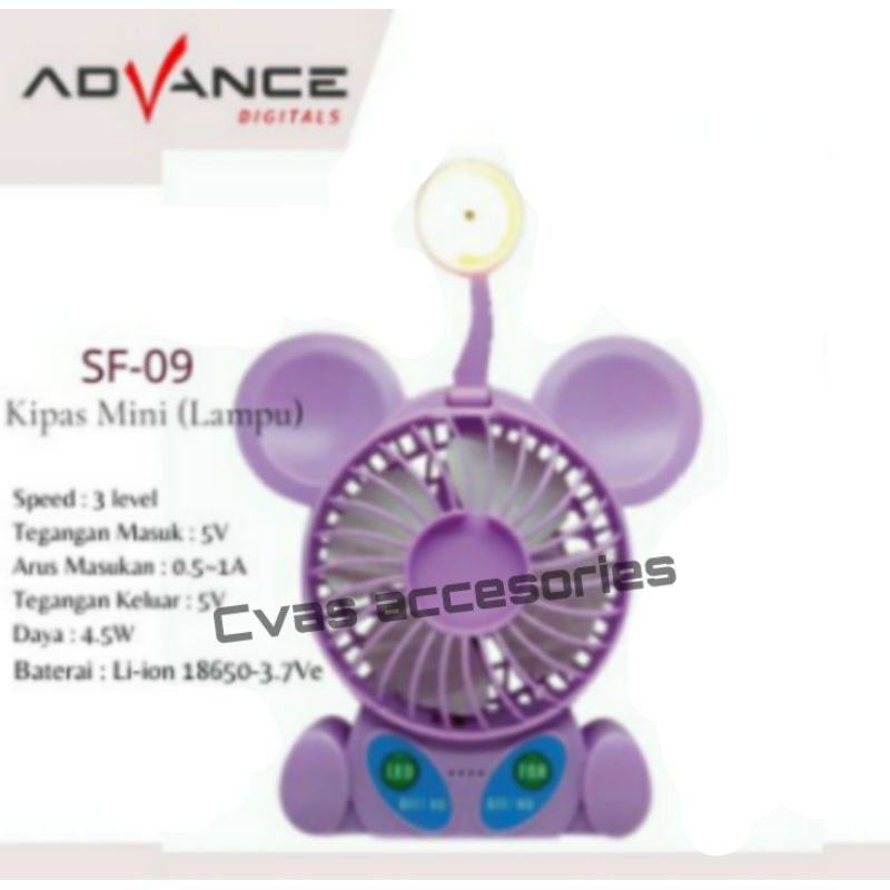 Kipas Angin Mini Portable VOTRE SF-09 / Kipas Lampu / Kipas Belajar / Kipas Meja