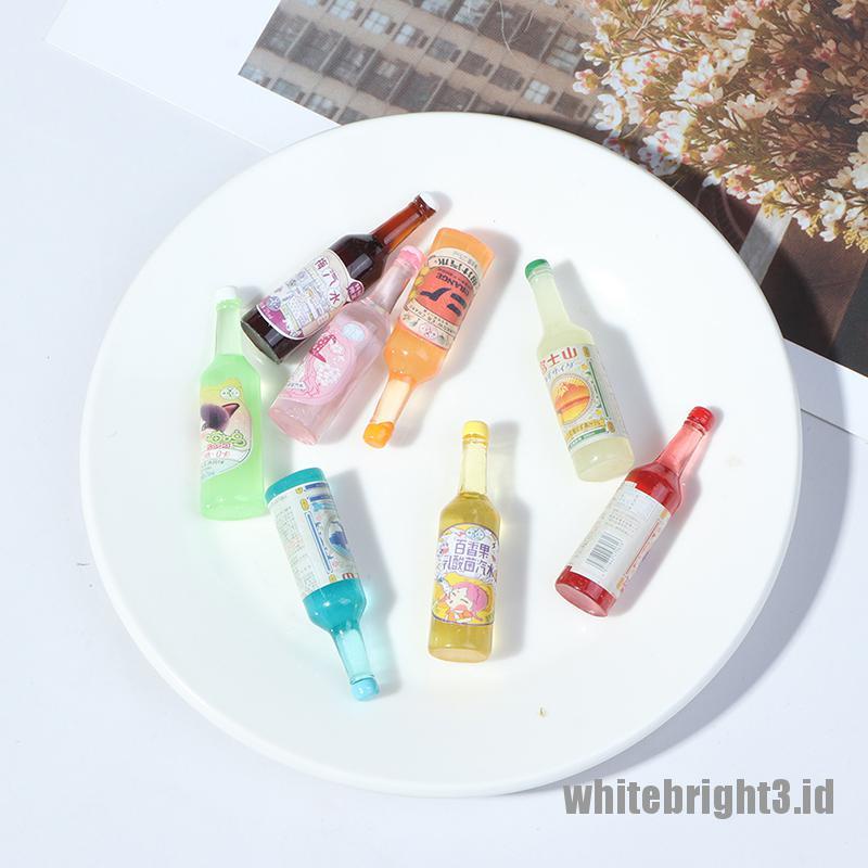 (white3) 5pcs Miniatur Botol Soda / Air Minum Skala 1: 12 Untuk Dekorasi Dapur Rumah Boneka