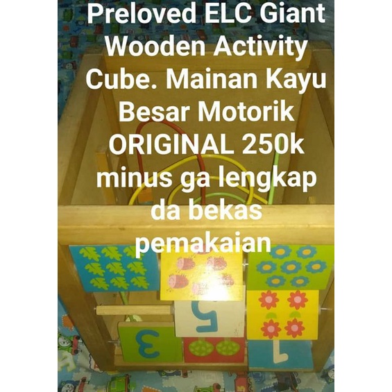 Preloved Preloved ELC Giant Wooden Activity Cube. Mainan Kayu Besar Motorik ORIGINAL 250k minus ga lengkap da bekas pemakaian..