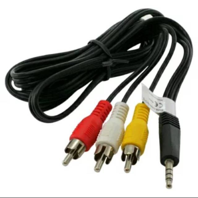 KABEL TV 3.5mm JACK TO 3 RCA ADAPTOR KABEL AV CONVERTER 1.2 M 4FT-Intl