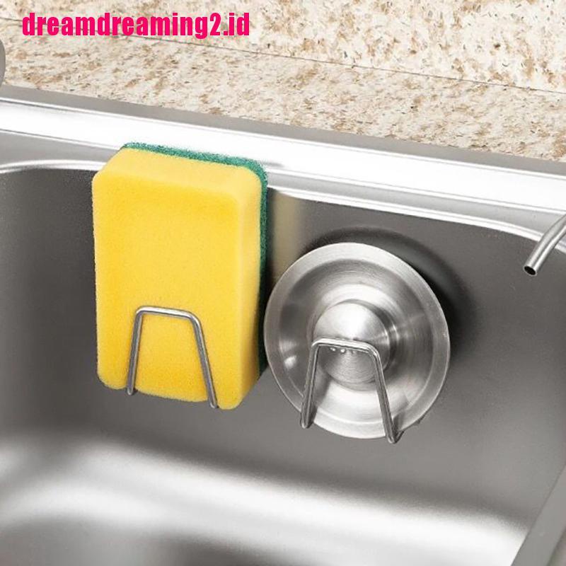 （✔✔❤Rak Holder Spons Bahan Stainless Steel Dengan Perekat Untuk Wastafel Dapur