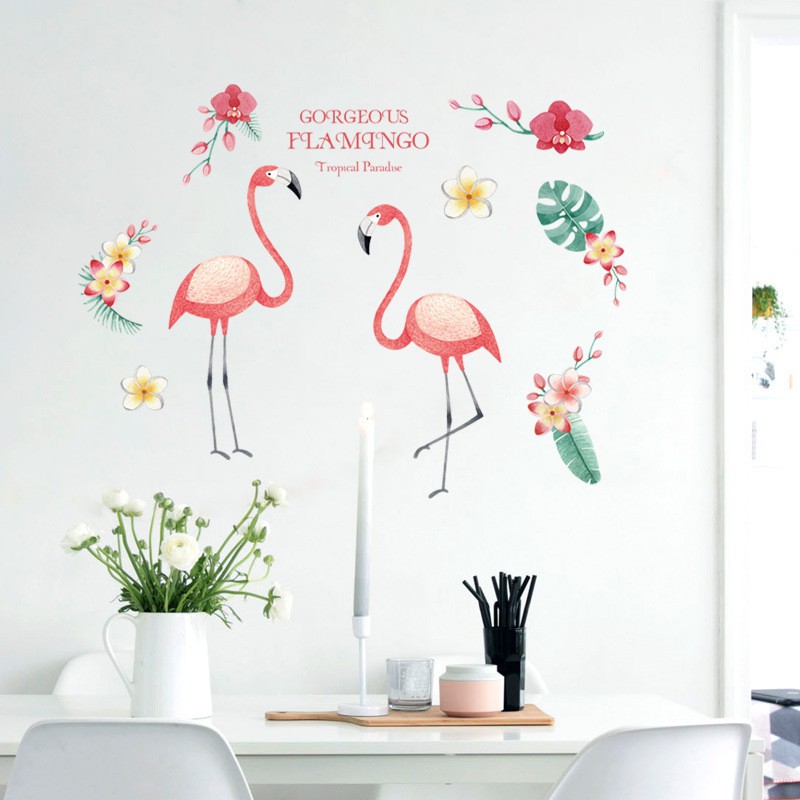 Reliza Wall Sticker Two Flamingo Birds Stiker Dinding LDR