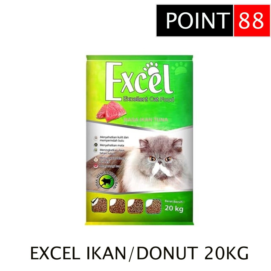 EXCEL Ikan/Donut/Segitiga/Kitten 20kg (Ekspedisi)