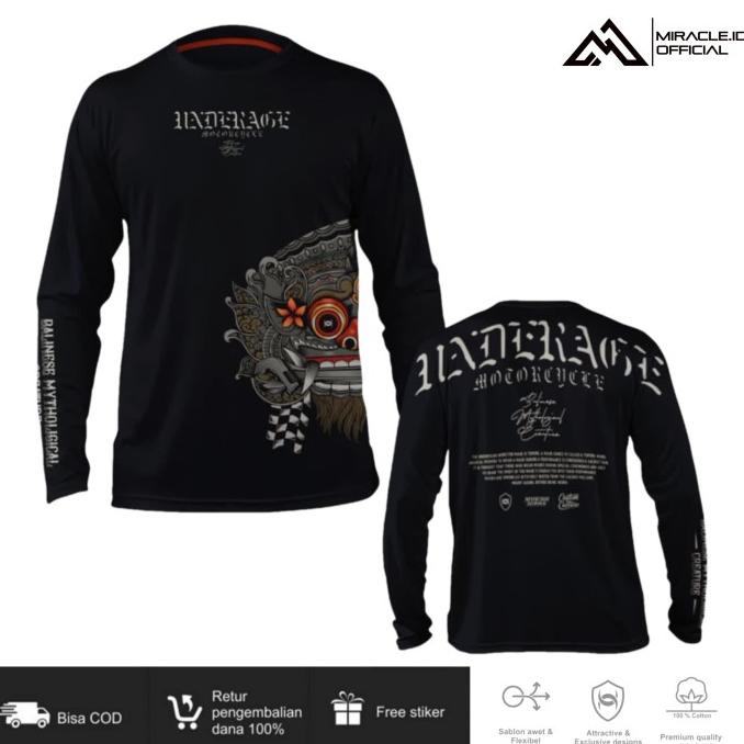 KAOS MOTOR DISTRO ORIGINAL UNDERAGE TSHIRT CUSTOM CULTURE BARONG BLACK