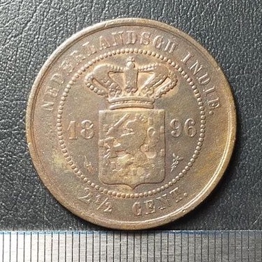 #55-BB. UANG KUNO / KOIN LANGKA / BENGGOL 2.5 CENT TAHUN 1896