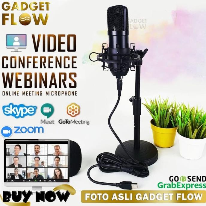 Microphone Mic Kondenser BM700 BM 700 USB Hitam Recording Zoom Webinar