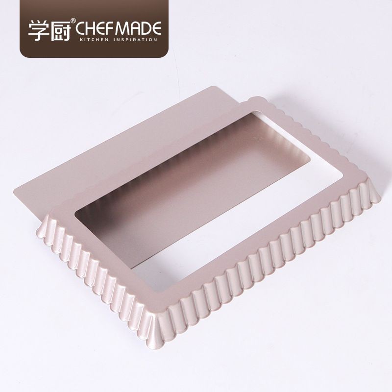 chefmade rectangular 11 inch pie tart pan with removable bottom wk9830 / loyang kue tart