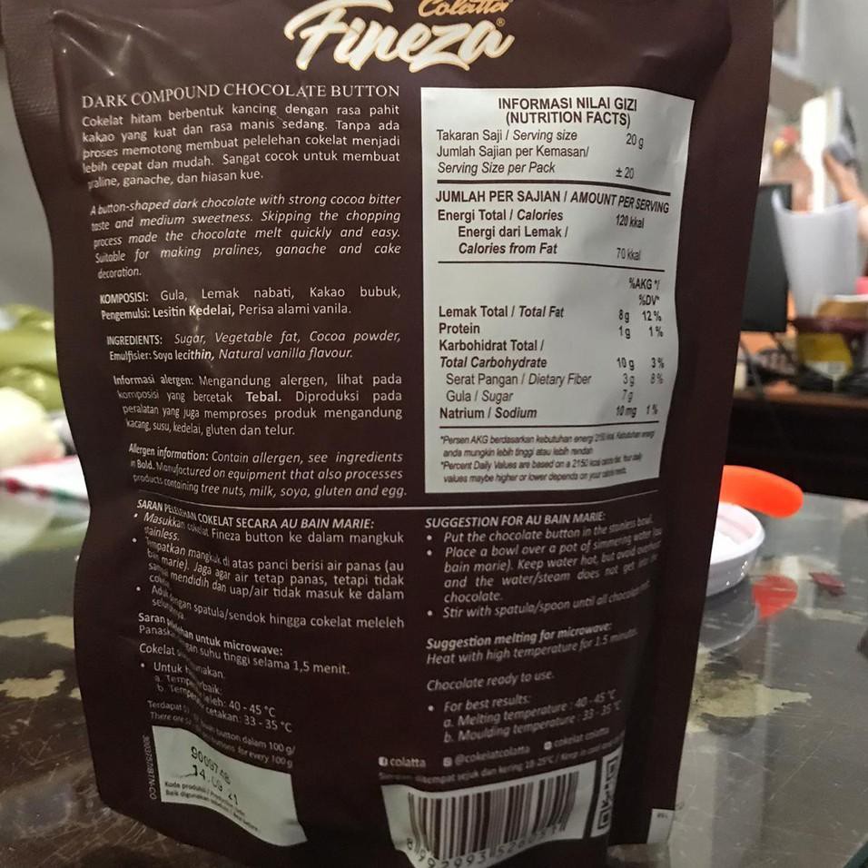 

T3rdiskonn Colatta Fineza Chocolate Button 400gr |D 8R008 ,. ,!