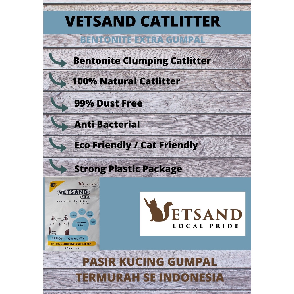VETSAND PRO BENTONITE ZEOLITE Pasir Kucing Gumpal bentonite 20KG / 25 Liter Wangi LEMON KOPI LAVENDER murah catlitter mirip cub n kit top kawan