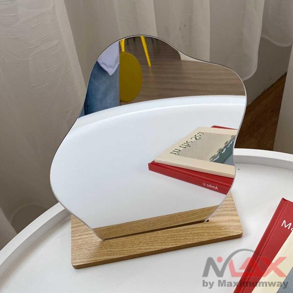 Cermin Meja Kaca Make Up Mirror Bentuk unik dan elegant minimalis modern Korean Style irregullar Cermin Tidak Teratur Sederhana Cermin Makeup Desktop Rumah Dekorasi Akrilik Cermin Berdiri Korean style Makeup Mirror Ins Irregular Acrylic Decorative Mirror