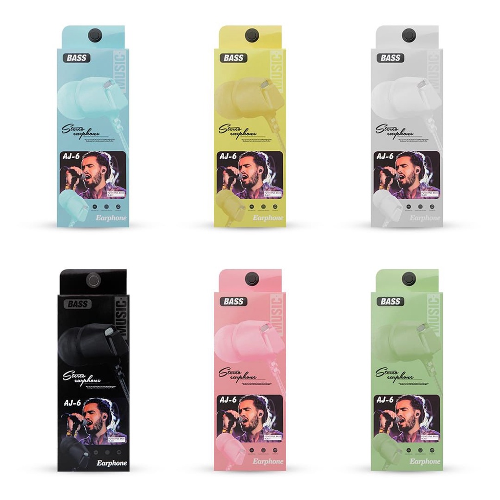 Handsfree Macaron AJ-06 BASS MUSIC EARPHONE SUPER BASS AJ-06
