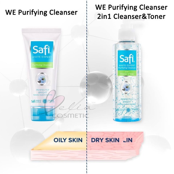 SAFI White Expert 2 in 1 Cleanser &amp; Toner 70mL | 150mL ( WE pembersih wajah safi ) ( KIM)