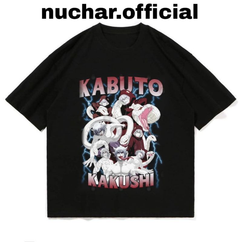 KAOS/T-SHIRT HITAM VINTAGE NARUTO KABUTO KAKUSHI BOOTLEG UNISEX