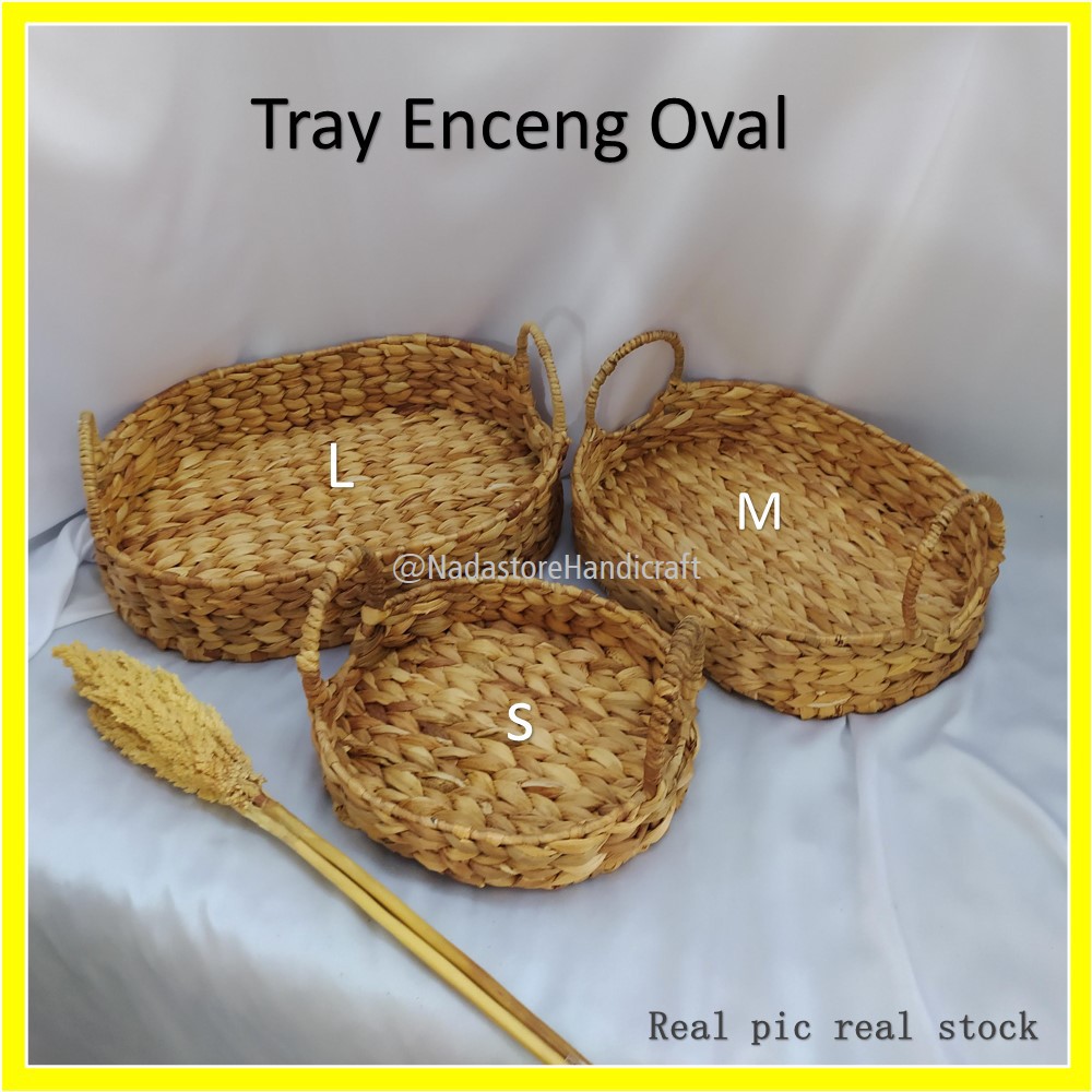 Tray / Baki Oval / Nampan Anyaman Enceng Gondok Oval