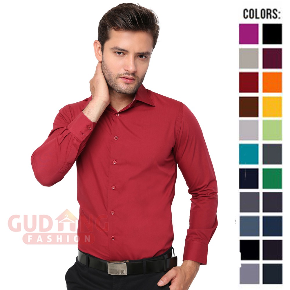 Kemeja Formal Pria Slim Fit Simple Elegant - Banyak Pilihan Warna LNG (COMB)