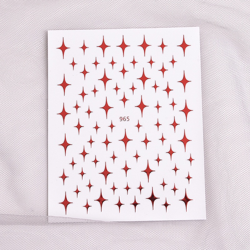 Stiker Kuku 3D Motif Bintang Warna Emas Untuk Dekorasi Manicure