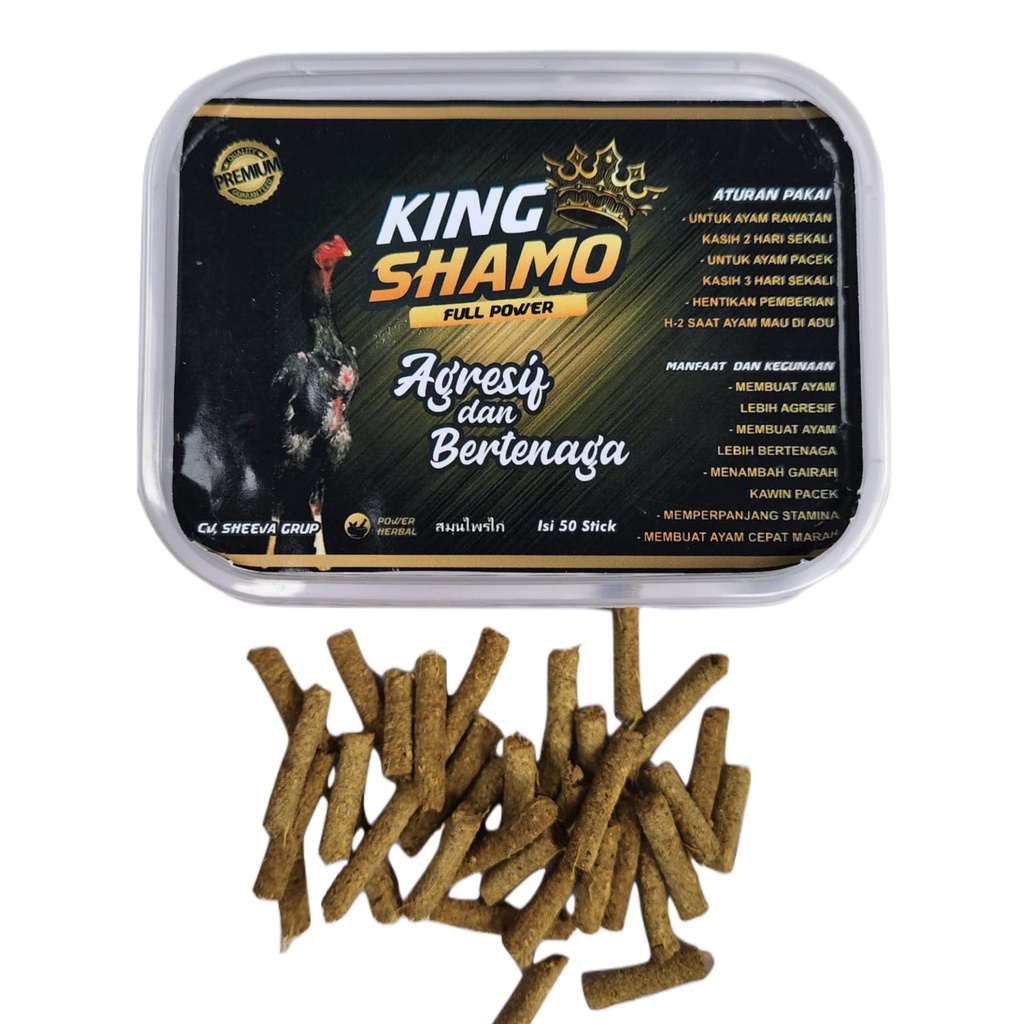 KING SHAMO ISI 50 STICK JAMU AYAM BANGKOK ADUAN KUAT NAFAS DAN TENAGA TERBAIK JAMU AYAM BANGKOK LAGA