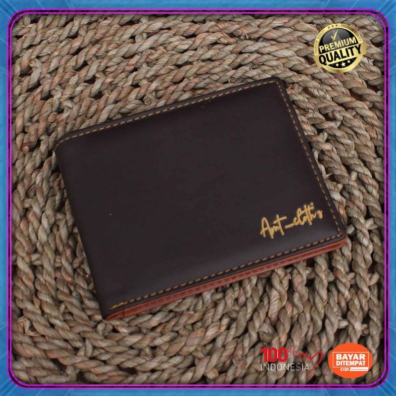 Dompet pria murah, Dompet pendek lipat pria kulit sintetis halus lembut kuat awet.
