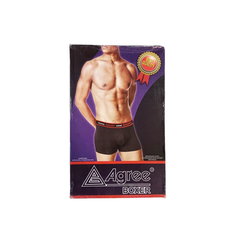 Agree Sport - 2 Pcs Boxer Pria Berkualitas, Pakaian dalam Pria