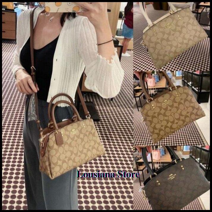 Bag Canvas - Tas Coach Mini Lillie Carryall In Signature Canvas