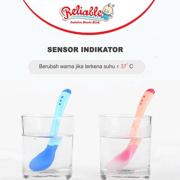 MOMS_ Sendok Sensor / Sendok Makan Bayi Silikon Mpasi Reliable