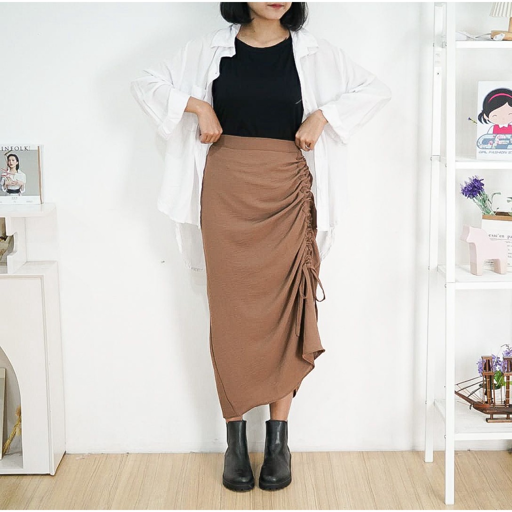 BEFAST - ZFS OOTD Rok Wanita NAYAN / TAMARA/JOSEP SKIRT-ROK SERUT CASUAL- MAXI RUCHED SKIRT KOREAN LOOK / Rok Serut Wanita / Rok Kondangan Remaja Wanita / Rok Trendy / Terlaris / Rok Formal Termurah