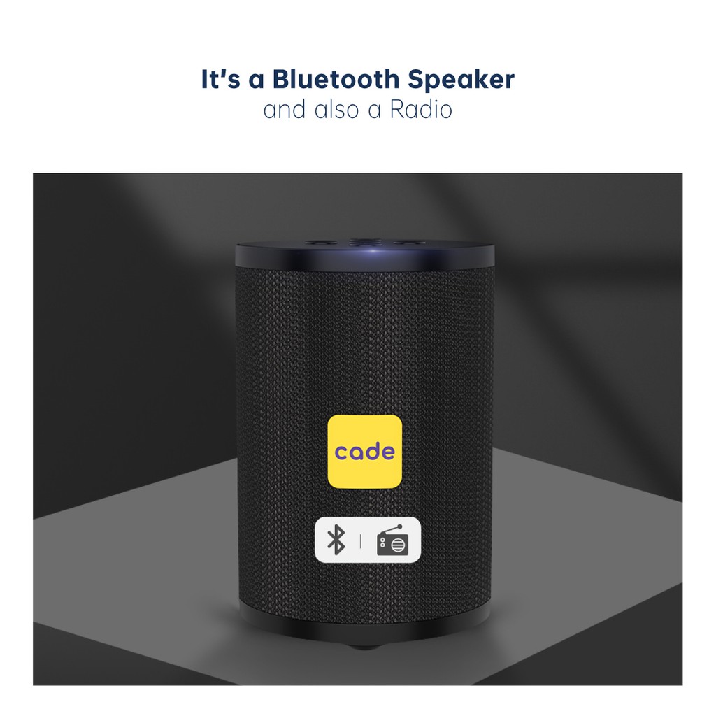 CADE Speaker Bluetooth Portable Wireless Super Bass Mini Stereo Original Garansi Resmi CA-SB01-3