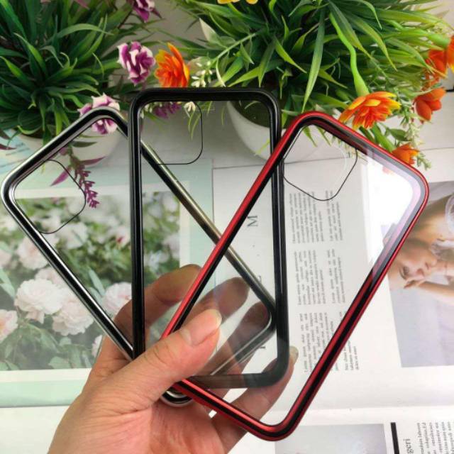 Case Magnetic Double Glass Iphone 7 Plus Premium Case 2in1 Double Glass