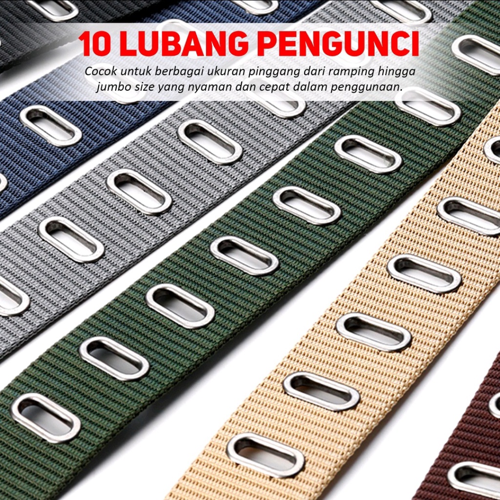 Gesper Ikat Pinggang BLEKHOKPRIA Men Belt Fashion Nylon Kanvas Blek-1