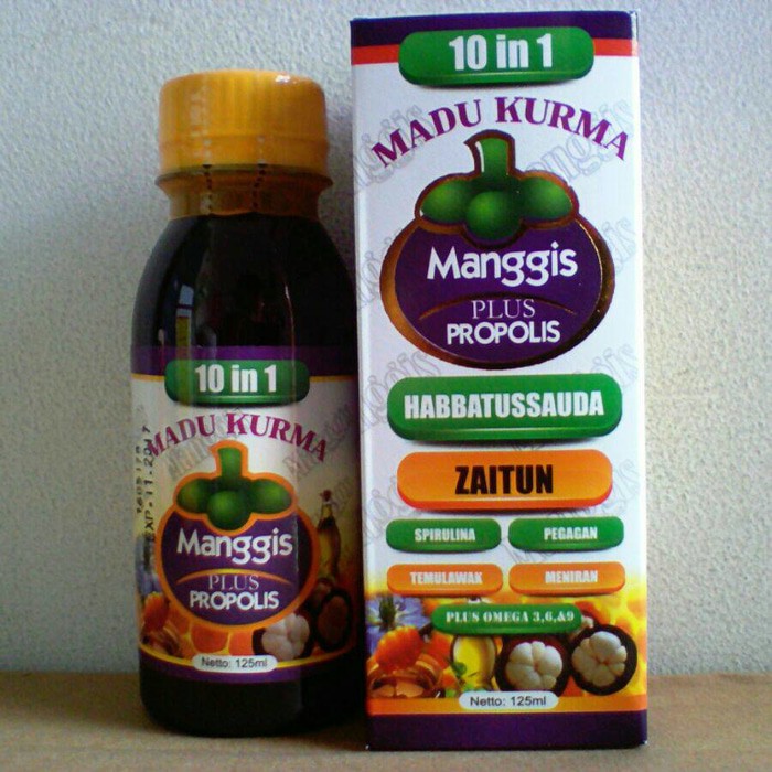 Madu Kurma Manggis Plus Propolis 10 In 1 Madu Anak Multi Khasiat Indonesia