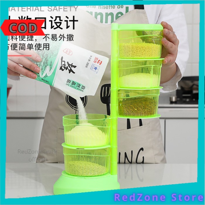 Tempat Bumbu Dapur Set Unik Plastik 5 Susun Murah Minimalis Alat Dapur Peralatan Masak Tempat Penyim