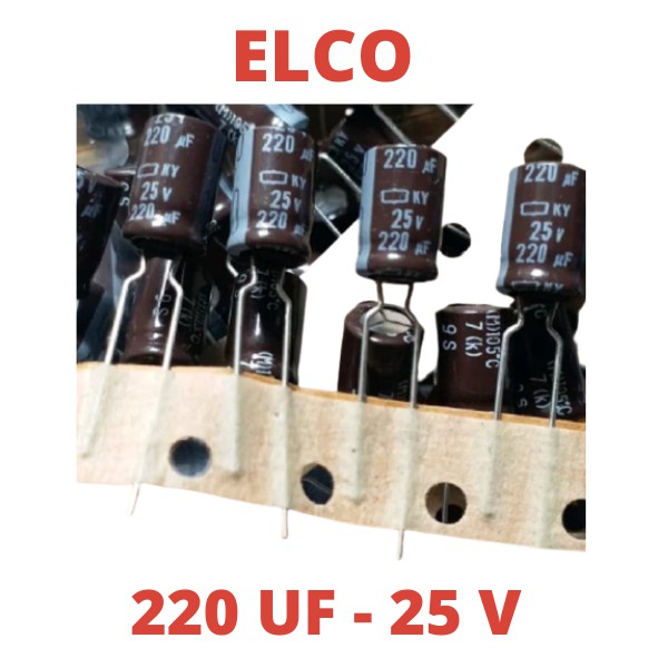 ELCO 220uf 25v ELKO 220uf/25v 220uf/25 220/25v 220/25 220uf-25v 220uf-25 220-25v 220-25 220 UF 25 V