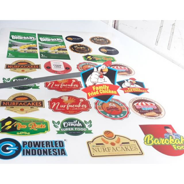 

Cetak Sticker Label Vinyl Kemasan Murah (Sudah termasuk cutting/potong)