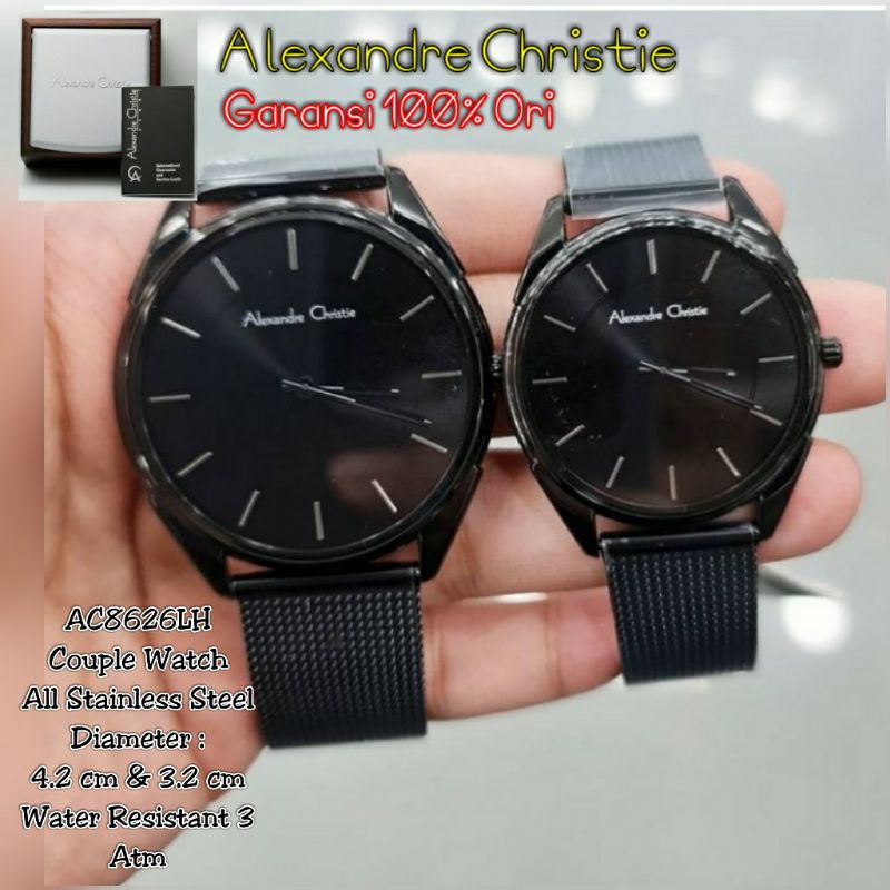 JAM ALEXANDER CHRISTIE PRIA ORI HITAM AC 8626 ALEXANDRE CRISTY WANITA ORIGINAL CRISTIE CEWEK TERBARU