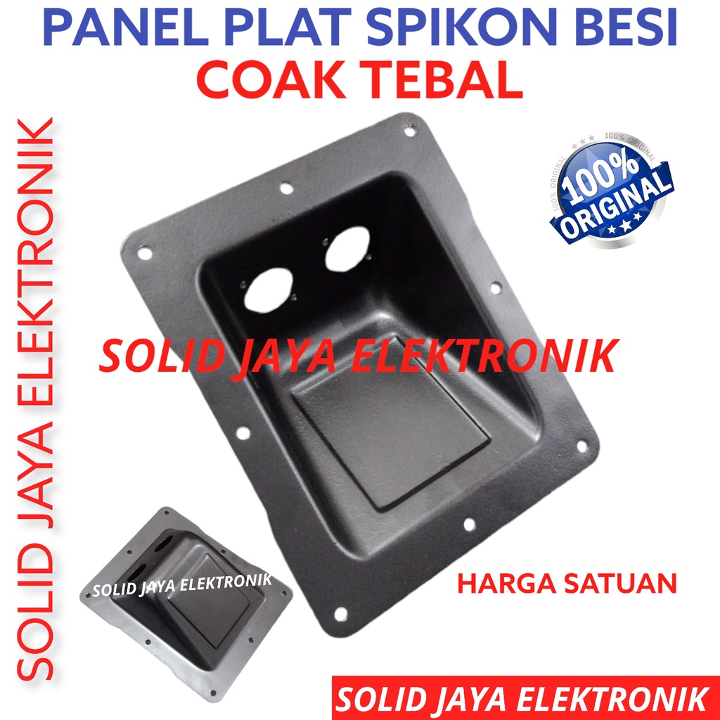 PANEL PLAT BESI COAK SPIKON PELAT BESI TERMINAL SPEAKON SPICON BESI PLAT BESI TEBAL COAK UNTUK BOX SPEAKER