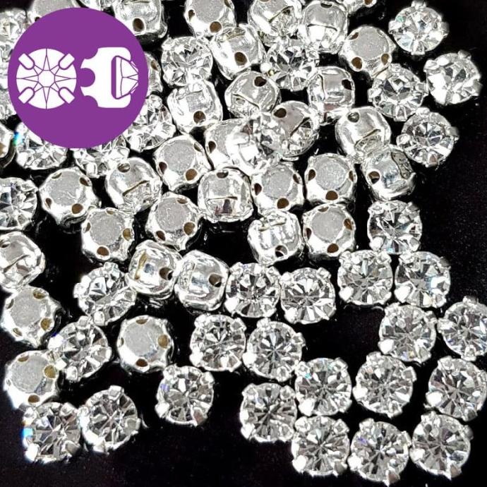 DISKON Swarovski Payet Jahit Cangkang 4mm - Clear Kristal AP088