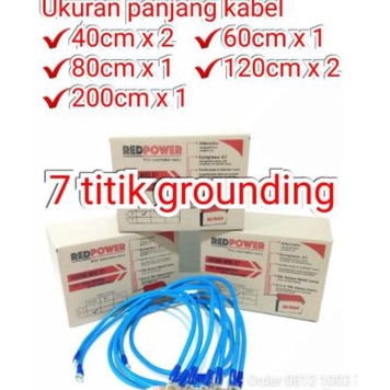 Kabel Grounding RedPower BIRU Ground 7 titik Premium High Quality BLUE