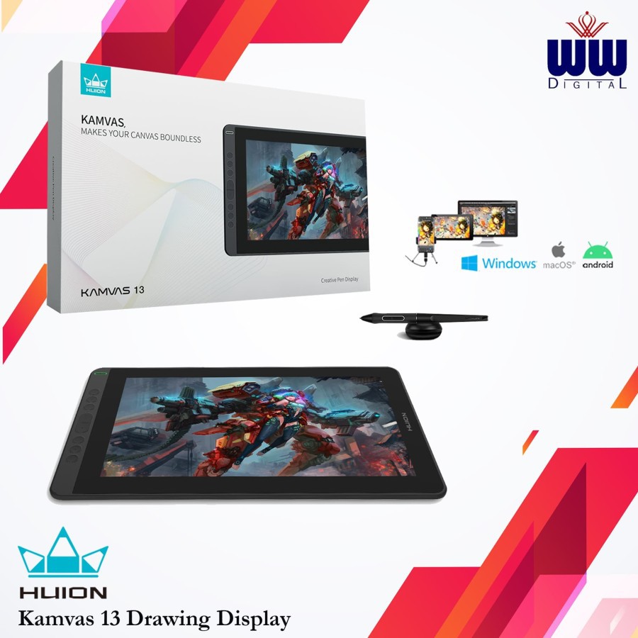 Pen Display Huion Kamvas 13 Pen Tablet Drawing Display Garansi Resmi 1 Tahun