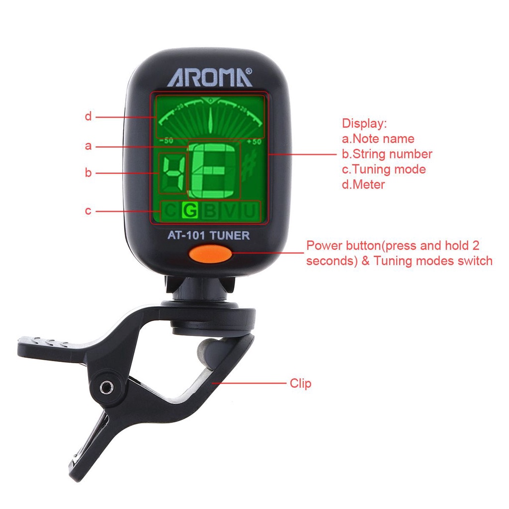 Tuner Digital Mini Portable Universal Model Clip-on Dapat Dilipat