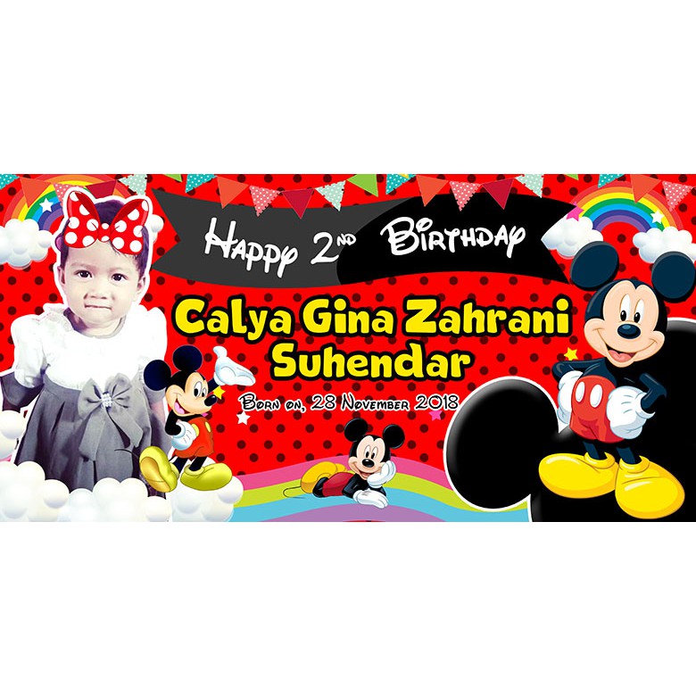 Banner / Spanduk Ulang tahun 2x1 M Tema Custom