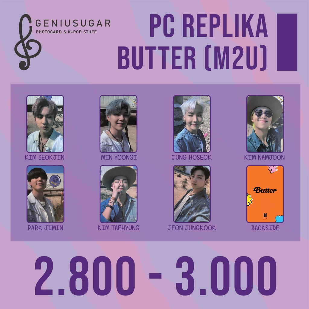 [REPLIKA BTS] PHOTOCARD BUTTER LUCKY DRAW M2U SOUNDWAVE POWER STATION UNOFFICIAL