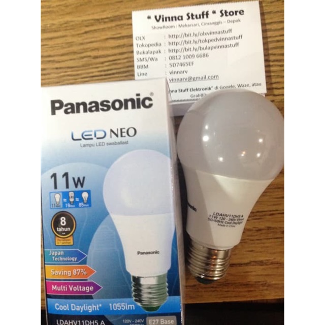 Lampu Bohlam Bulb Putih LED Neo Panasonic 11 Watt