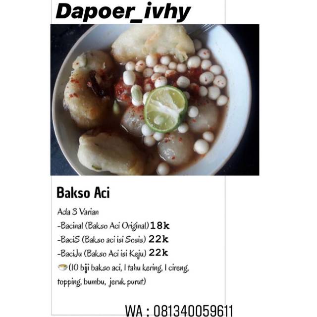 

Baso aci mantap mentong