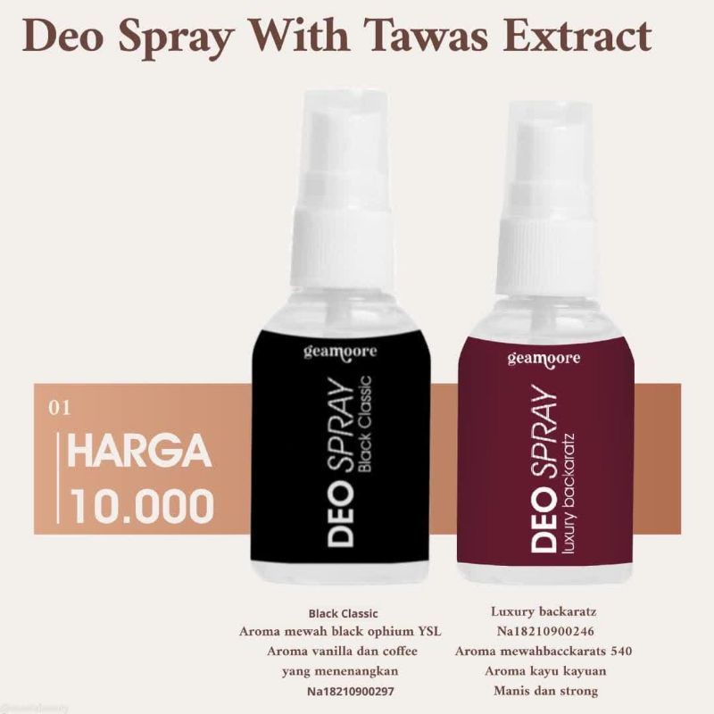 `ღ´ PHINKL `ღ´ Geamoore Deo Spray tawas penghilang bau badan spray deodorant antipepsirant