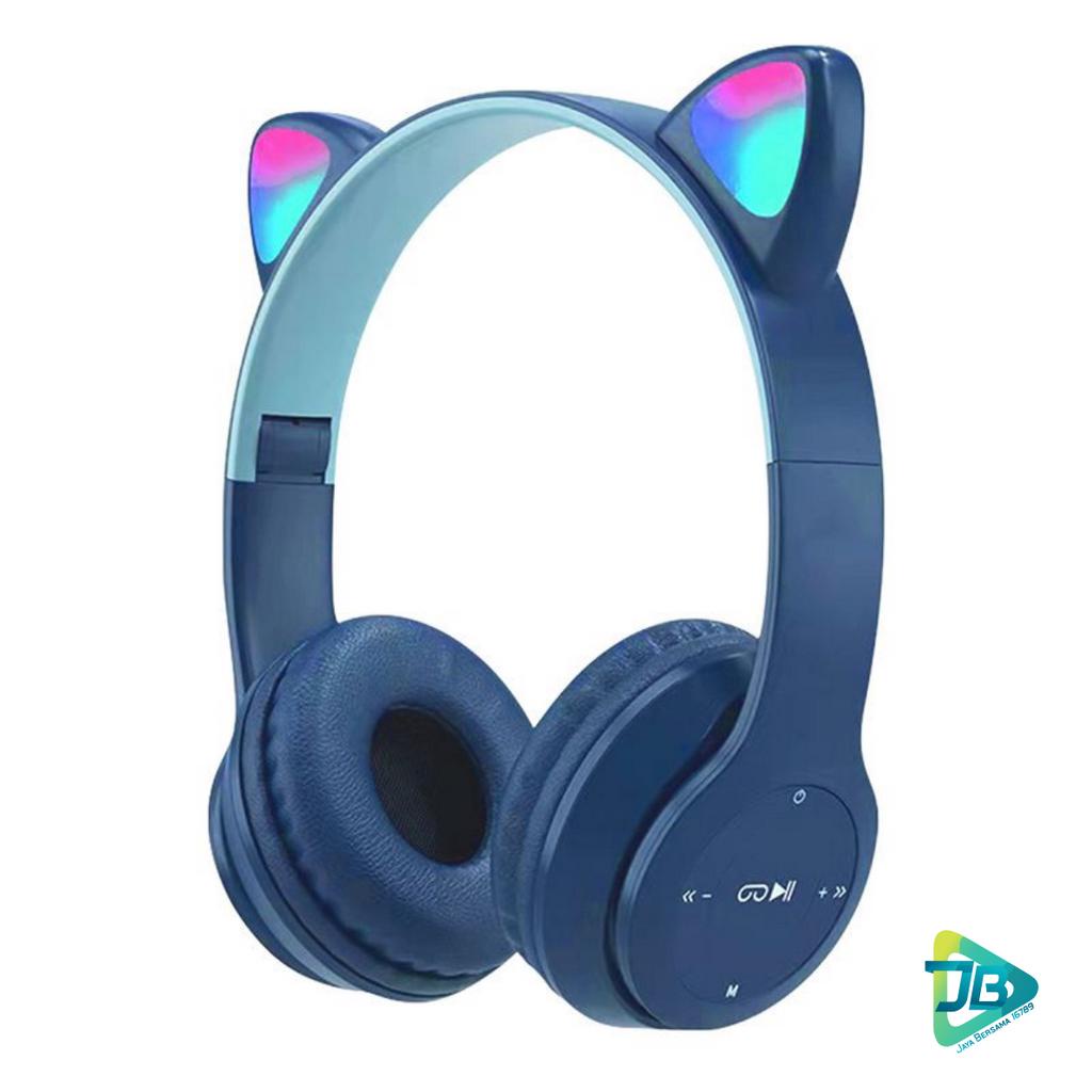 CAT EARS HEADSET headphone Hf bando telinga kucing P47m LED BANDO BLUETOOTH wireles RGB GAME HEADSET G-P47M LED WIRELESS super BASS JB8812