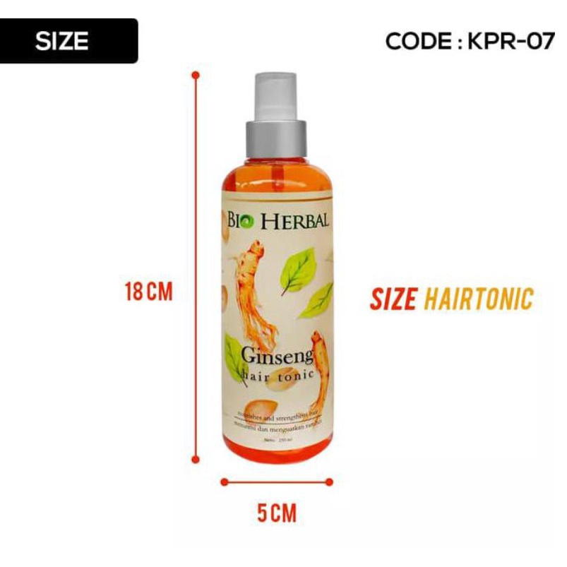 BIO HERBAL HAIR TONIC GINSENG PENUMBUH RAMBUT RONTOK BPOM ORIGINAL