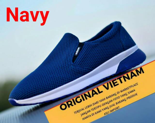 Promoo !!!! Sepatu slip on pria adidas casual santai kuliah Olahraga jalan