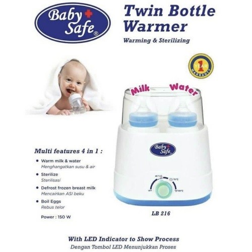 Babysafe Twin Bottle Warmer Sterilizer/penghangat susu dan makanan