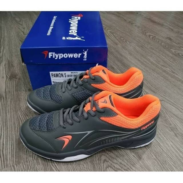 ORIGINAL FLYPOWER PAWON 5 SEPATU BADMINTON  DARK GREY